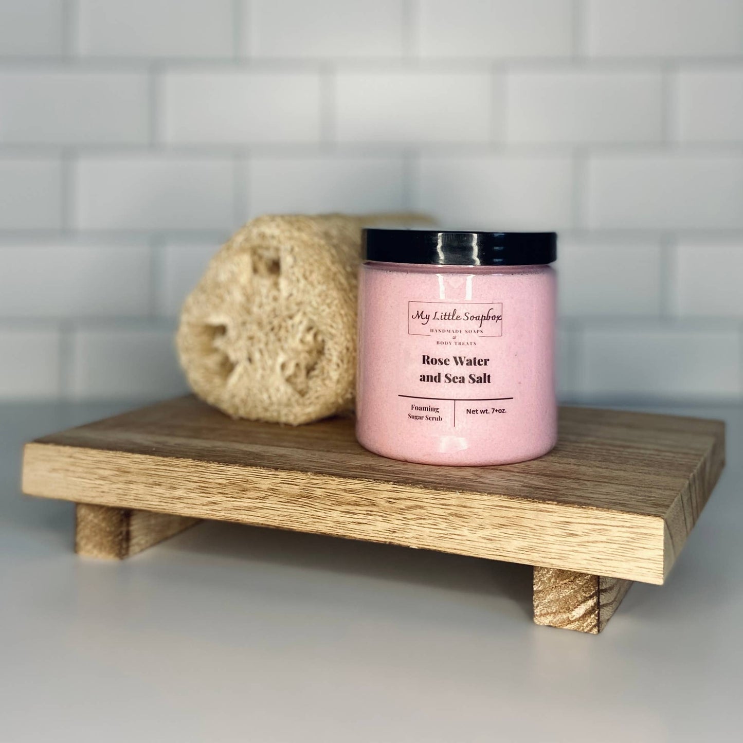 8oz Rose Water and Sea Salt Foaming Sugar Scrub