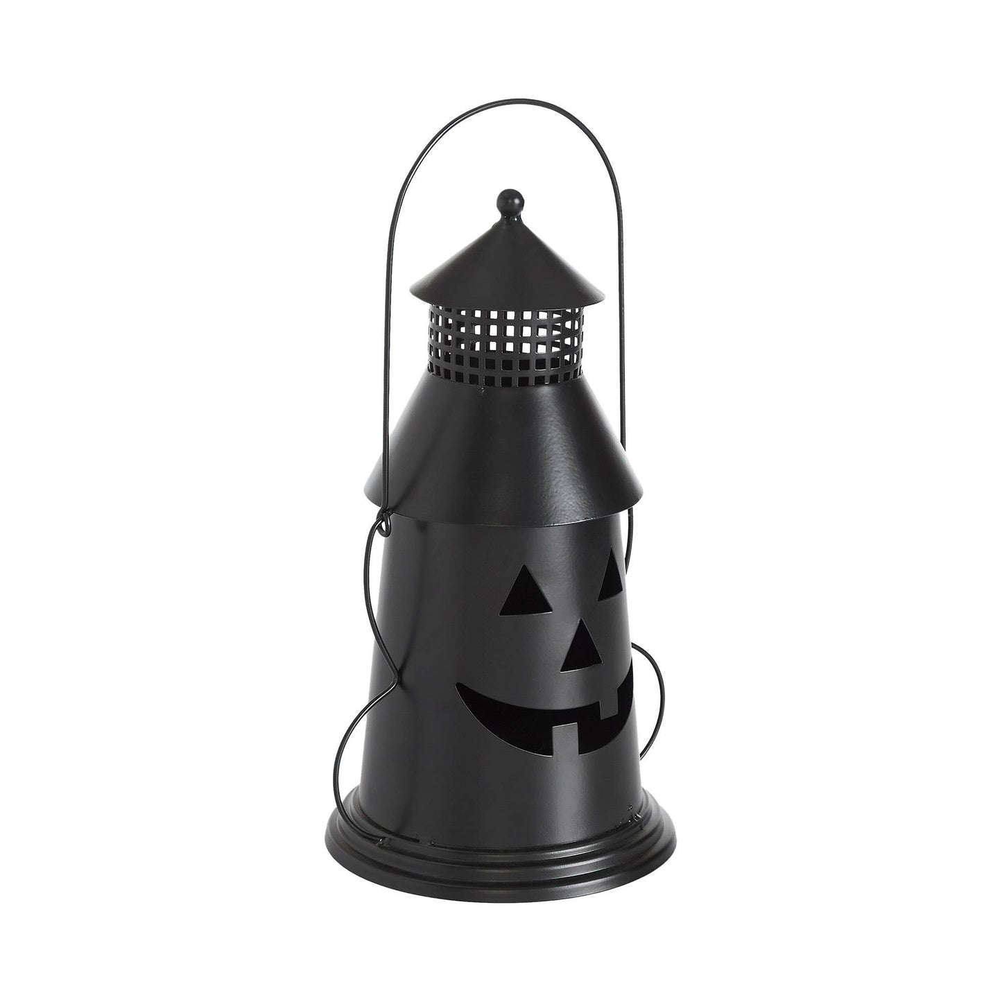 Black Halloween Spooky Decorative Metal Lantern Tealight & Votive Candle Holder Indoor Tabletop Accent Decor 12 Inch Tall