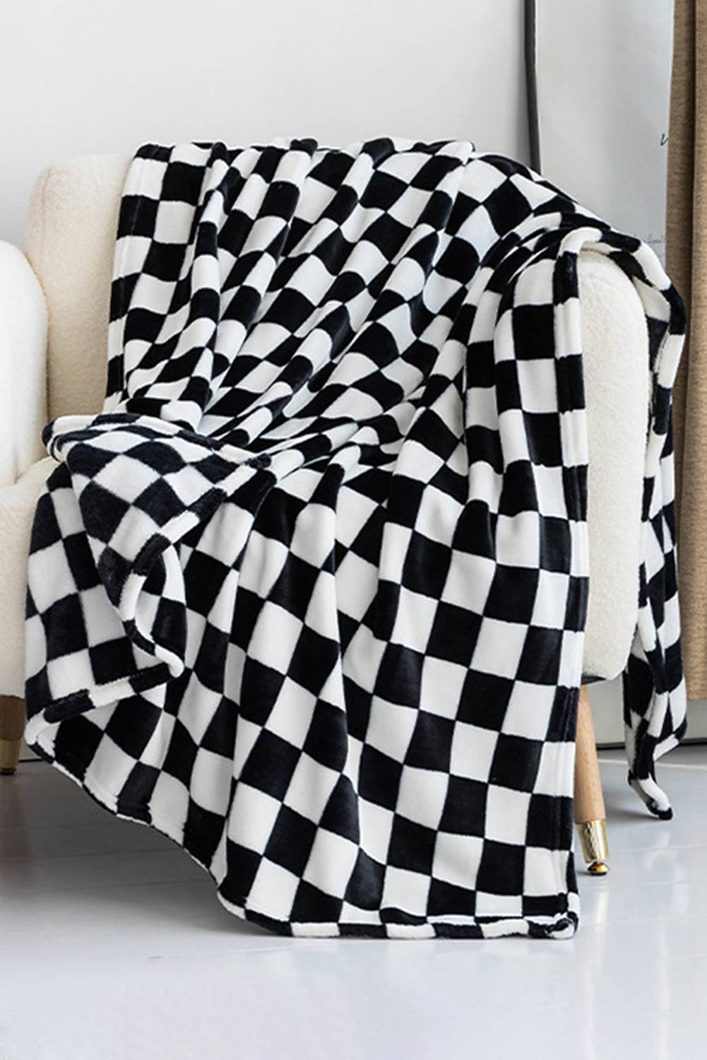 LDC Checkerboard Printed Soft Throw Blanket 120*200cm