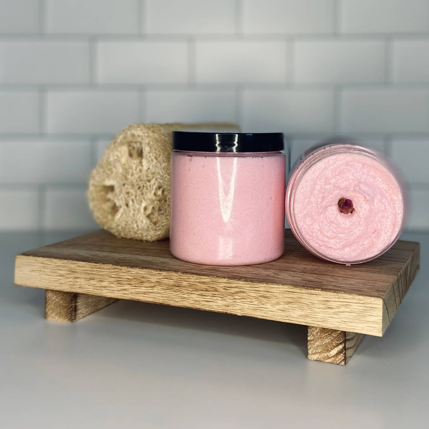 8oz Rose Water and Sea Salt Foaming Sugar Scrub