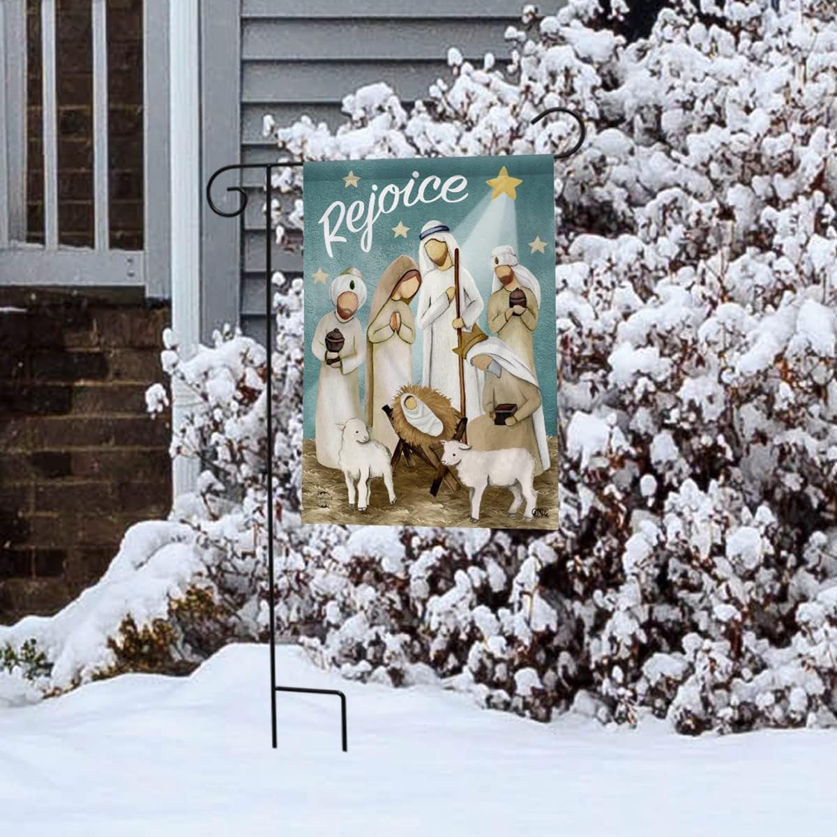 Rejoice Nativity Garden Flag