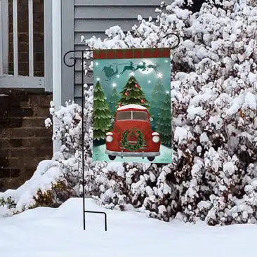 Christmas Eve Truck Garden Flag