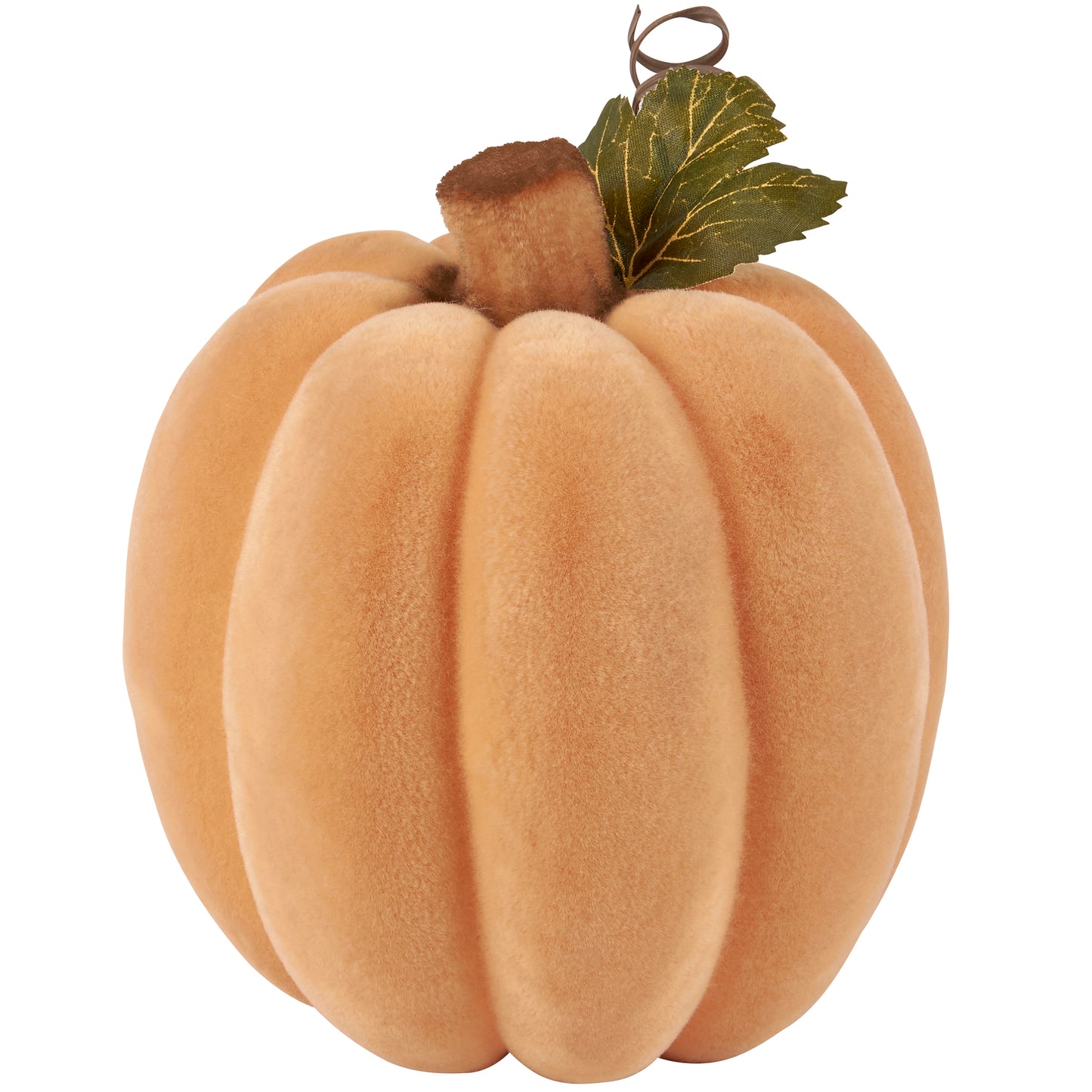 Large Orange Flocked Pumpkin 5"x5.5"