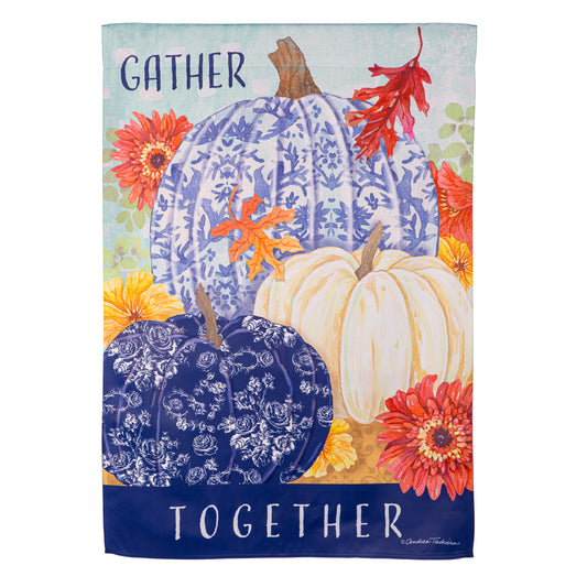 Changing Seasons Pumpkins Suede House Flag