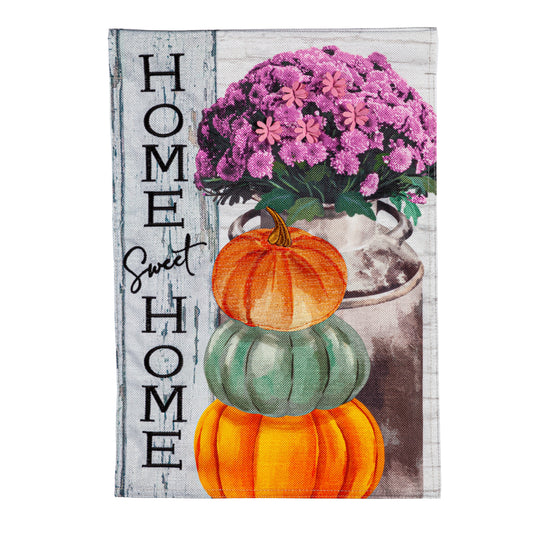 Rustic Fall Greetings Garden Burlap Flag