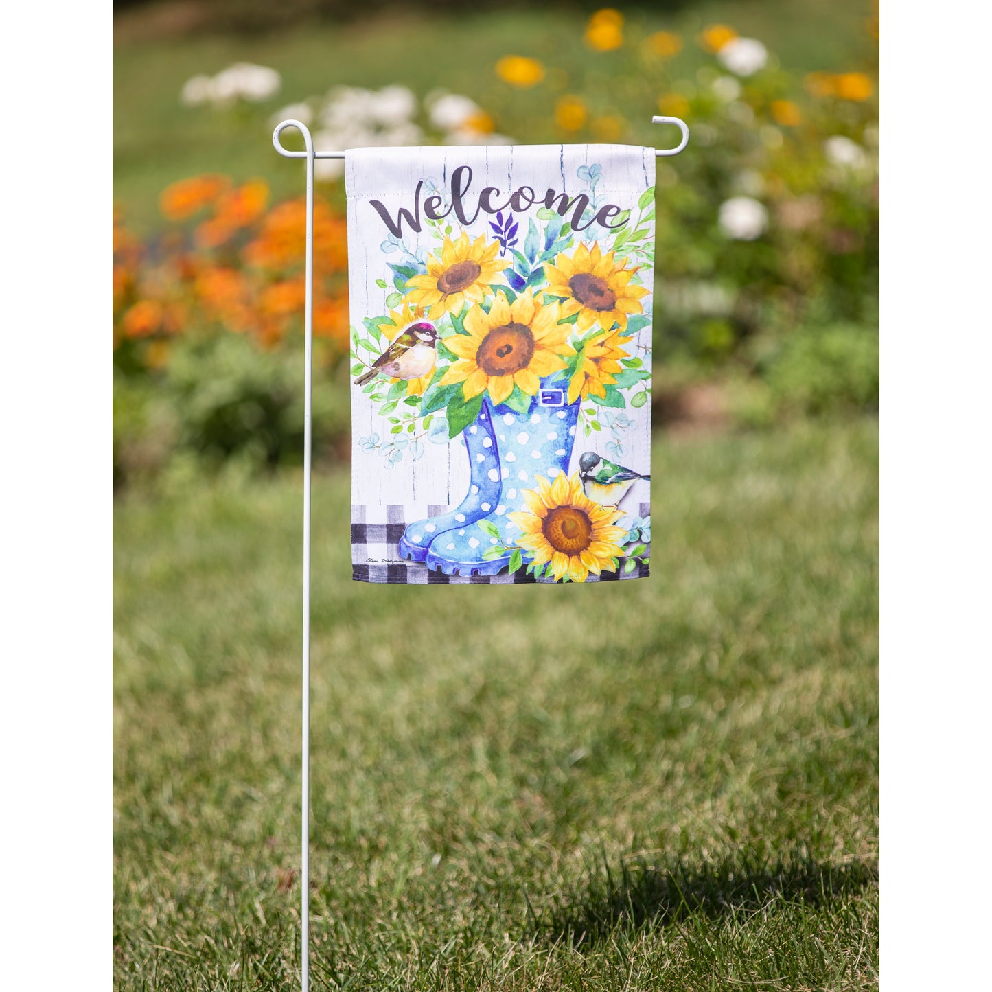 Garden Sunflowers Garden Suede Flag