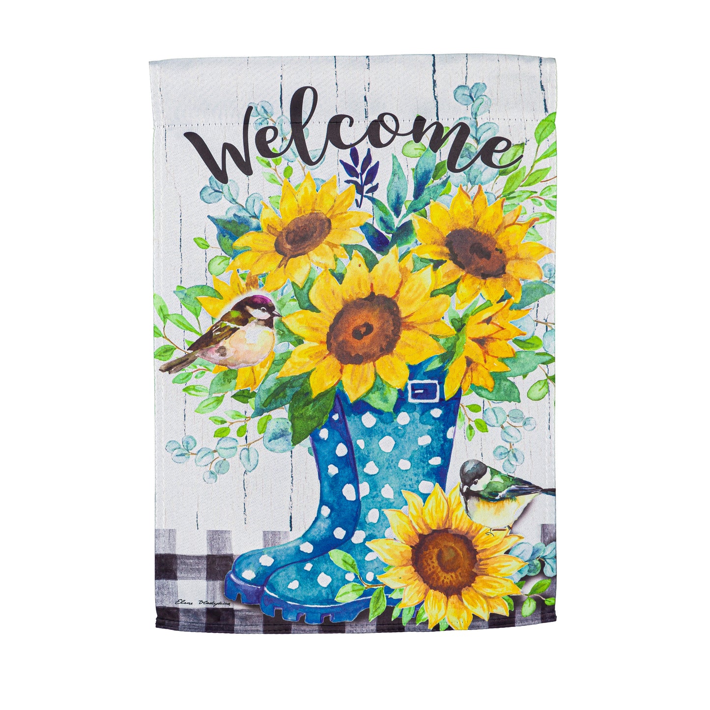 Garden Sunflowers Garden Suede Flag