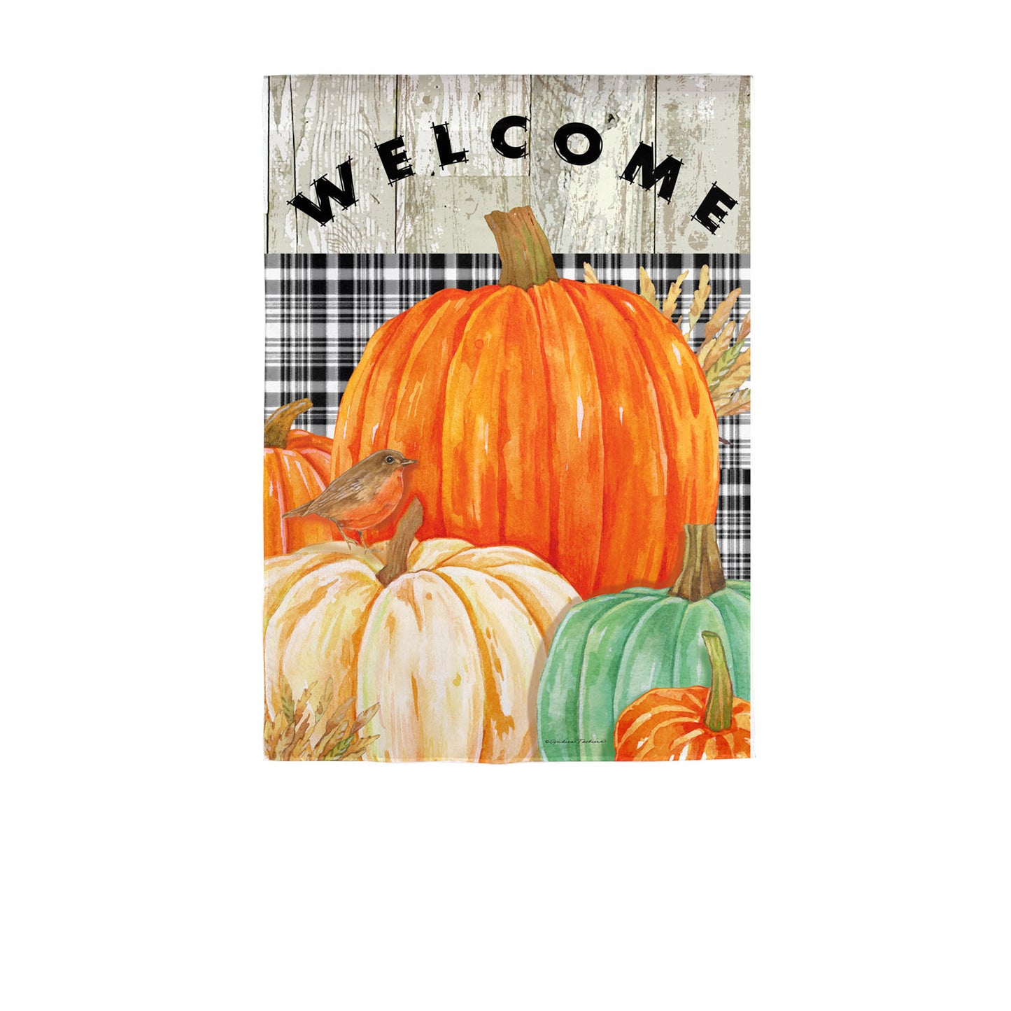 Fresh Pumpkins Garden Suede Flag