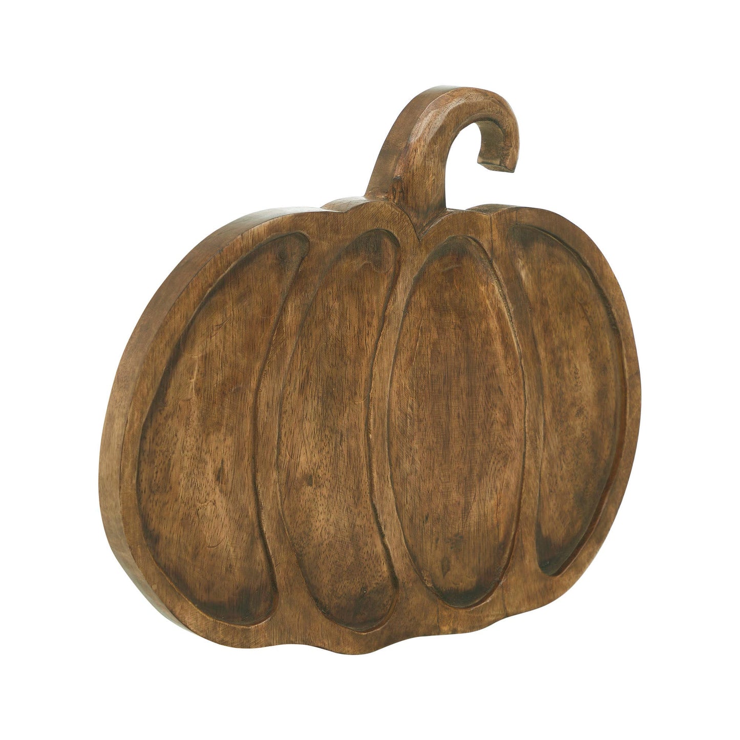 Rustic Dark Wood Pumpkin Fall Decorative Serving Tray Autumn Harvest Table Centerpiece Accent Decor 12 x 13.75 x 1 Inch