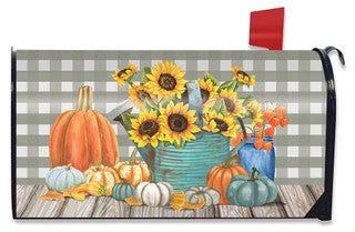 Sunflower Watering Can Mailbox Cover