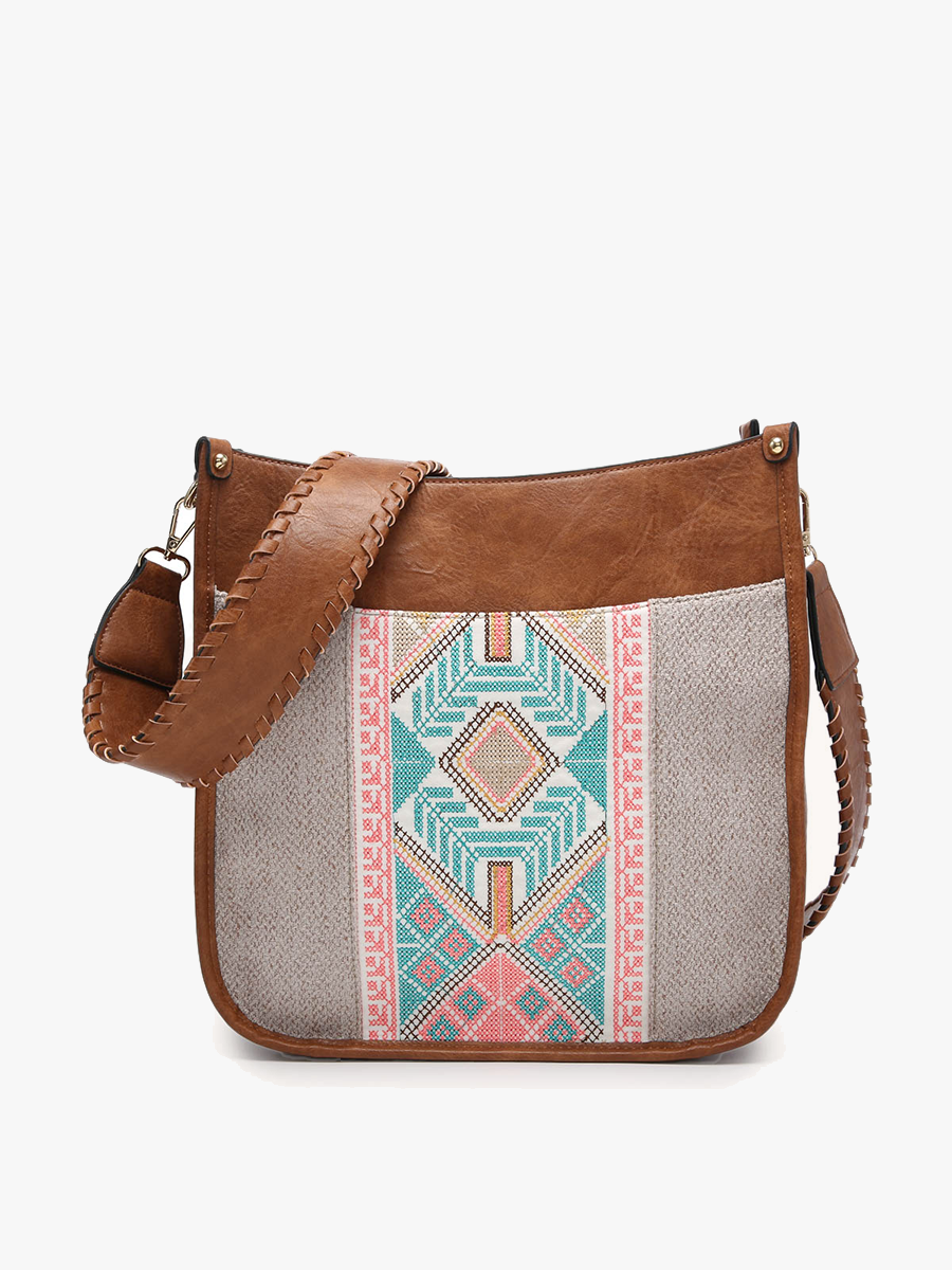 M1977TRB Chloe Tribal Crossbody w/ Guitar Strap