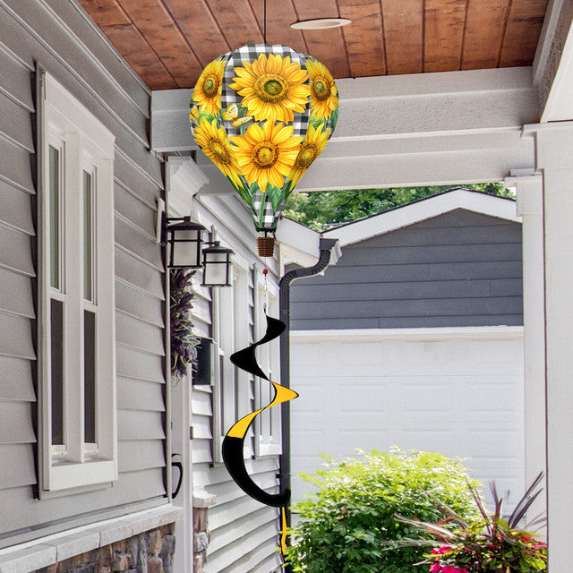 Checkered Sunflowers Hot Air Balloon