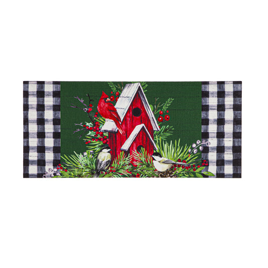 Christmas Cardinal Birdhouse Sassafras Switch Mat