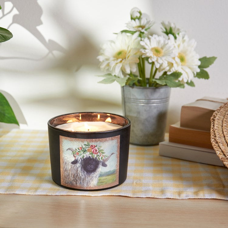 Floral Crown Sheep Candle