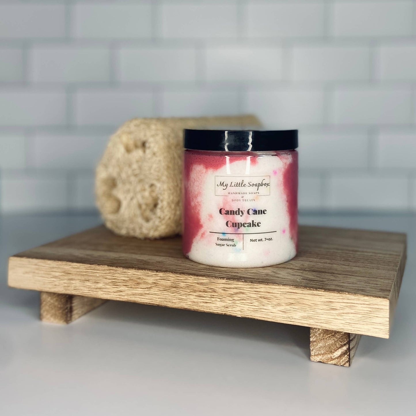 8oz Candy Cane Cupcake Foaming Sugar Scrub