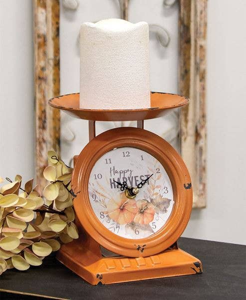 Vintage Happy Harvest Old Town Scale Clock