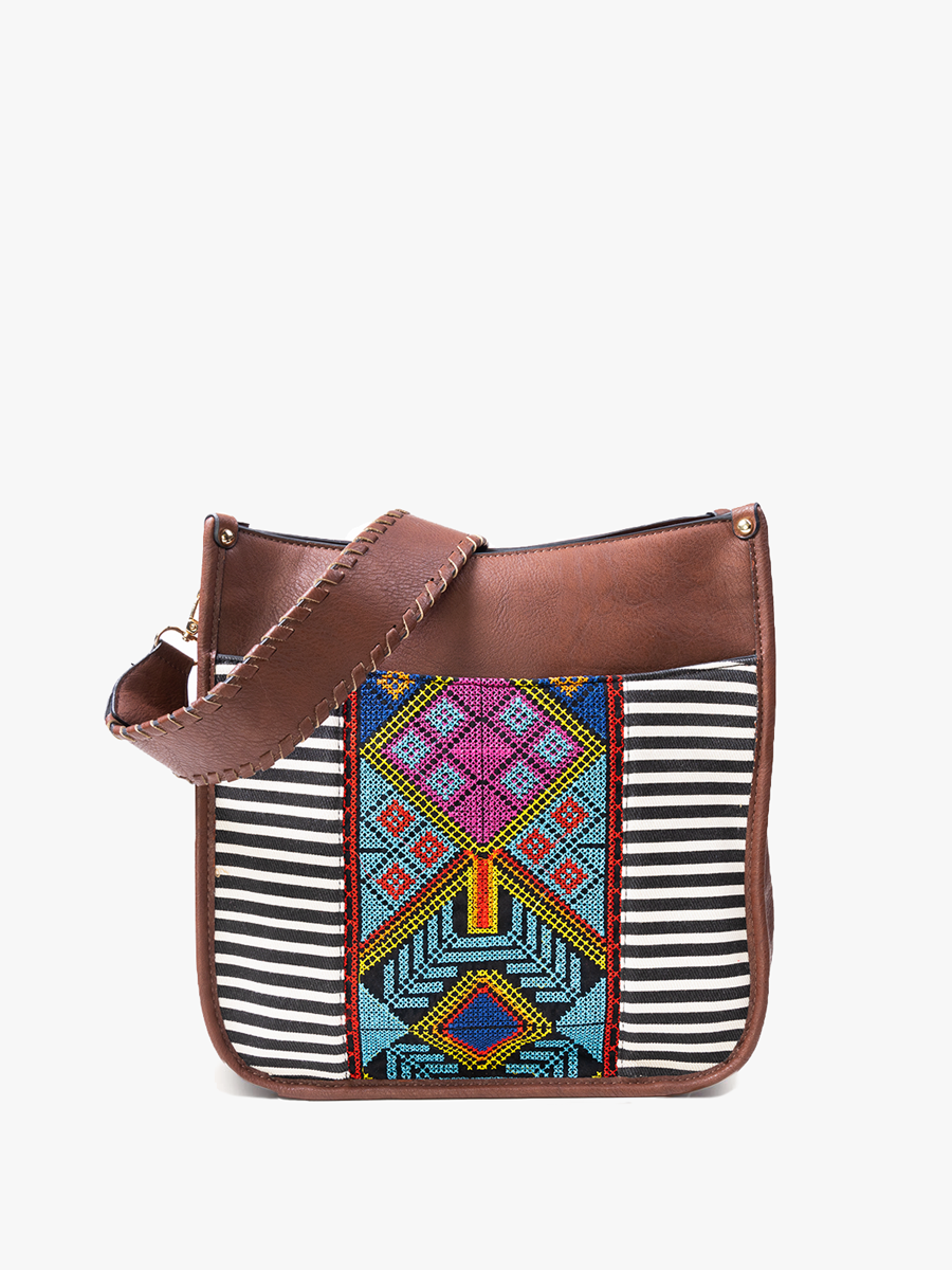 M1977TRB Chloe Tribal Crossbody w/ Guitar Strap