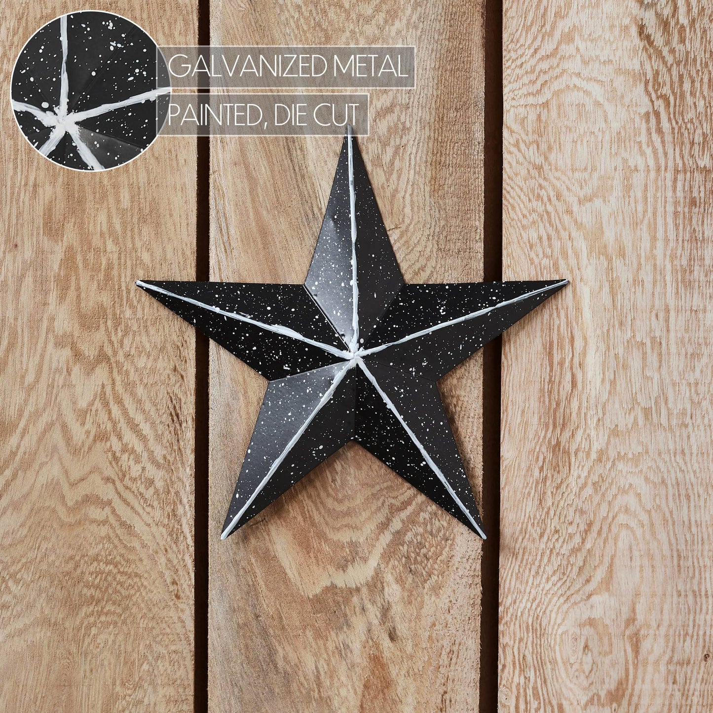 Metal Star Speckled Black Distressed 8x8