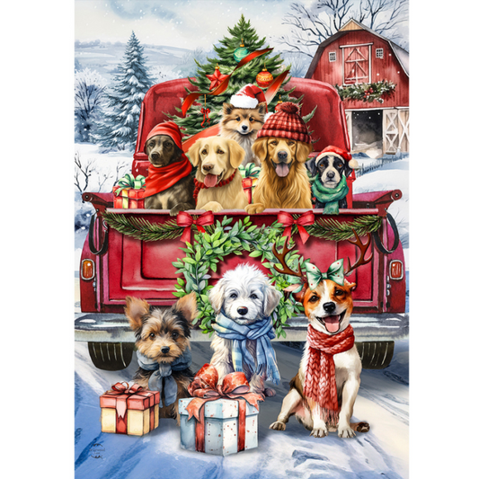 Holiday Cheer Dogs Garden Flag