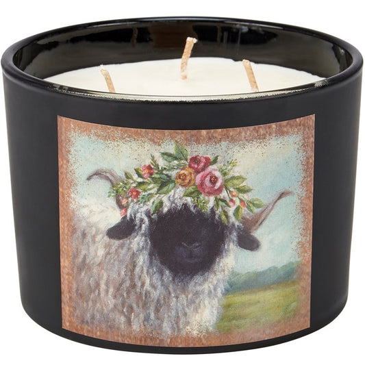 Floral Crown Sheep Candle