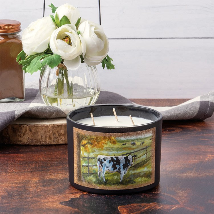 Fall Cows Candle