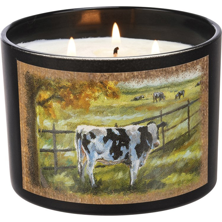 Fall Cows Candle