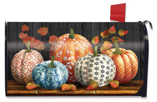 Elegant Pumpkins Mailbox Cover