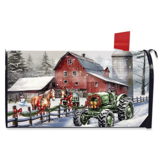 Christmas On The Farm Mailbox Cover