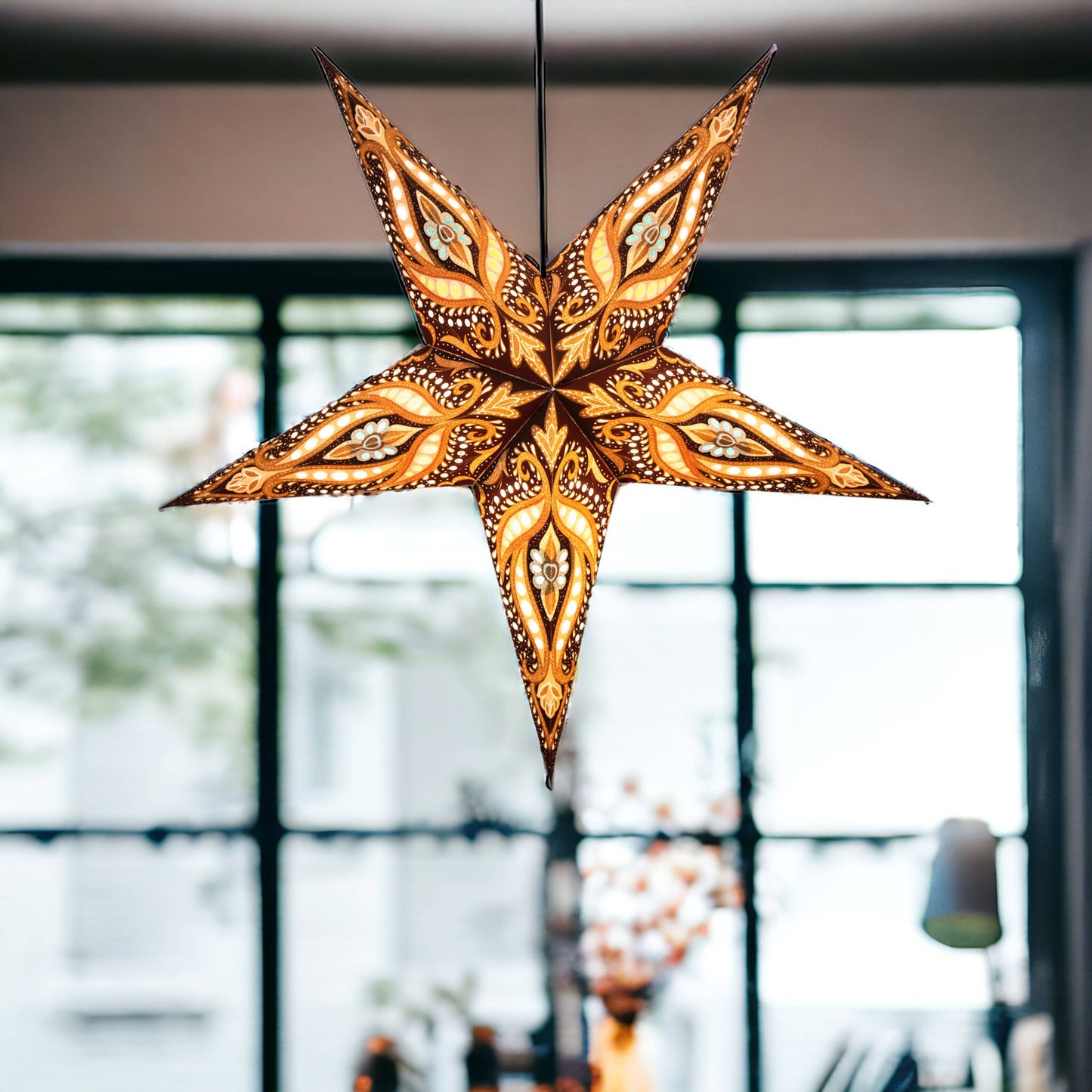 Om Paper Star Lantern - Tiger's Eye