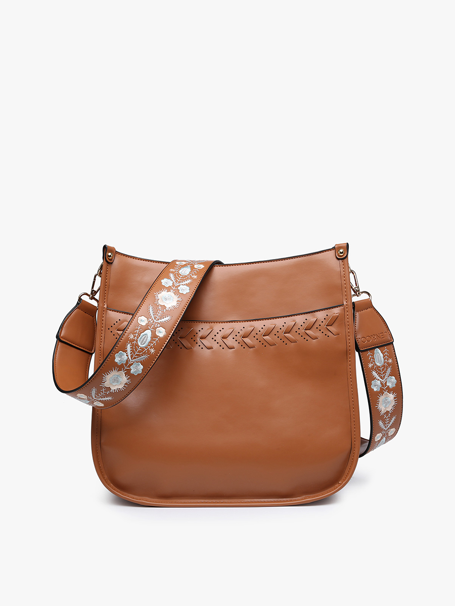 M2267 Pippa Stitch Accent Crossbody w/ Detailed Strap