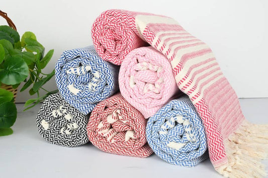 Striped Turkish Towel - 100% Cotton - Personalization Option