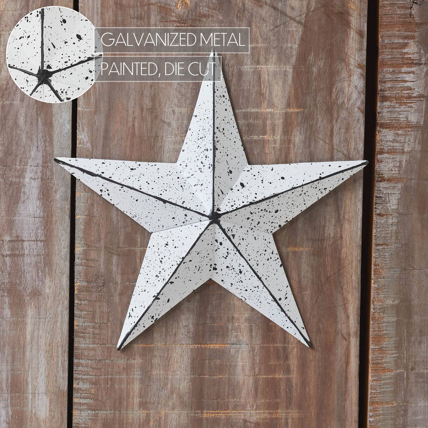 Metal Star Speckled White Distressed 8x8