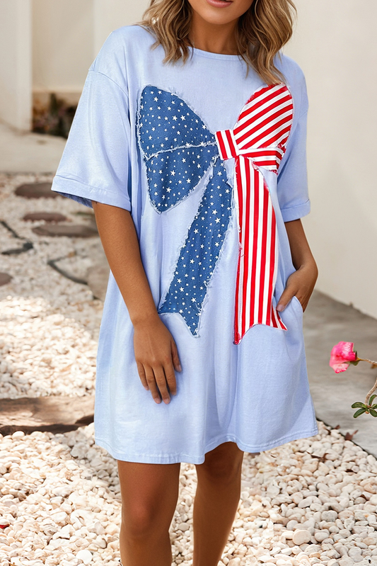 LDC All American Cutie Bow Shirt Dress