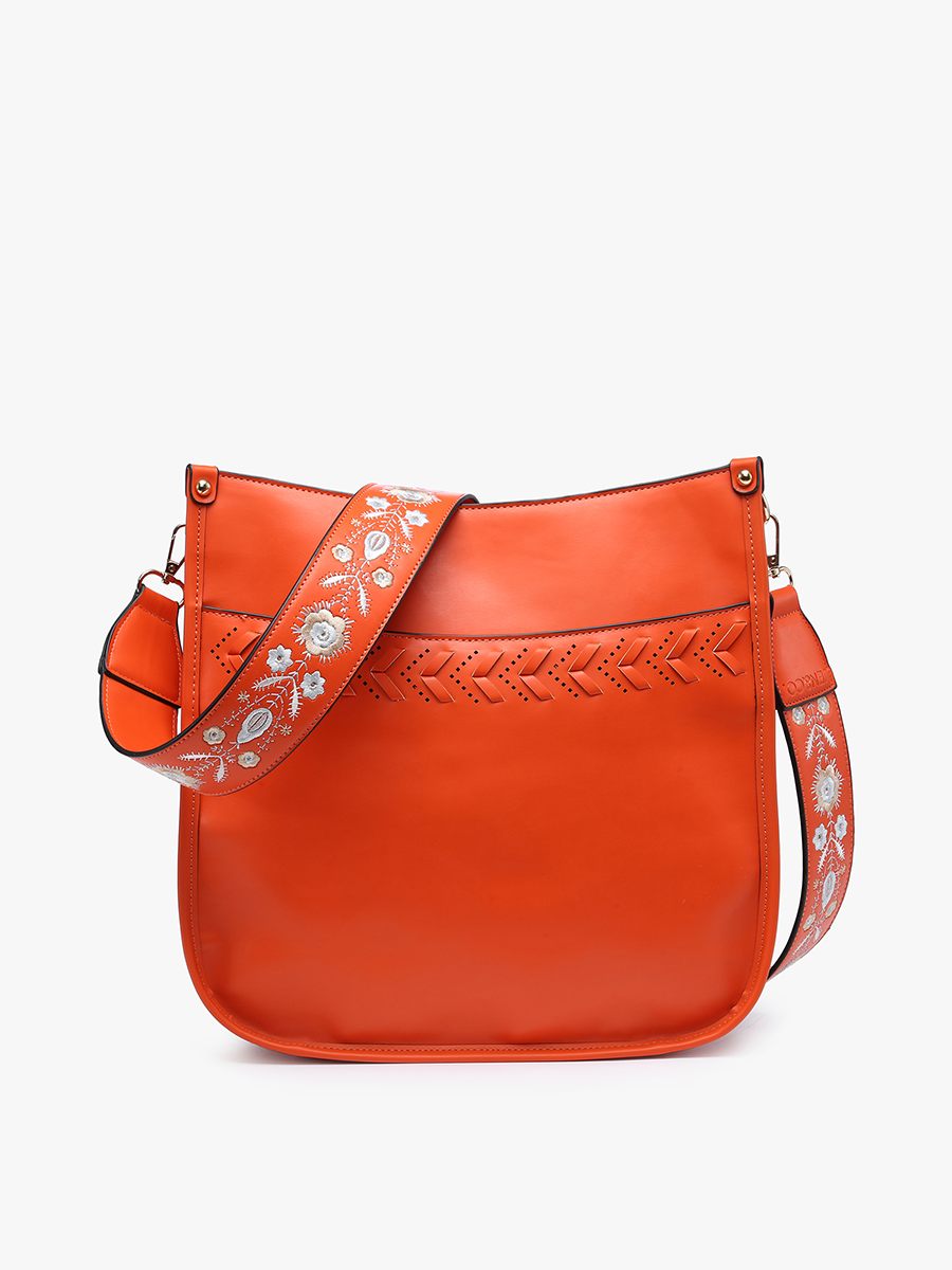 M2267 Pippa Stitch Accent Crossbody w/ Detailed Strap