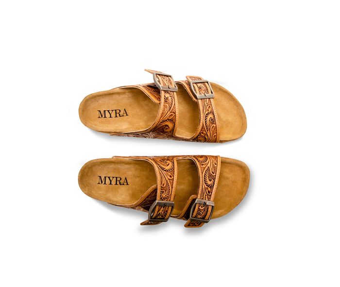 Western hand-tooled Sandals (MYRA)