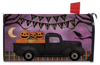 Halloween Truck Primitive Mailbox Cover