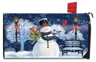 Snowman Holiday Cheer Christmas Mailbox Cover