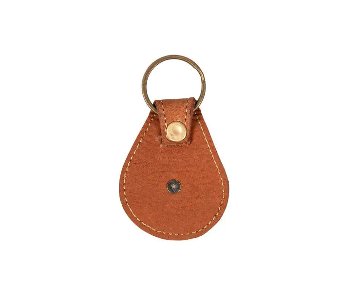 Concho Caramel Leather Key Fob