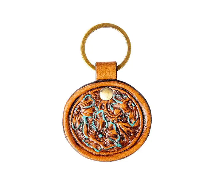 Greet the Day Hand-tooled Key Fob