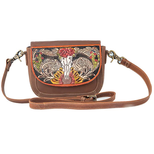 Winds of the Rose Hand-Tooled Lether Bag